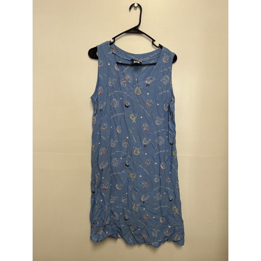 Carol Anderson Vintage 1990’s Blue Faces Sundress Maxi Beach Petite Large